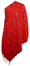 Load image into Gallery viewer, Scarf Shack Women’s Pakistani Aari Work Embroidered Shawl – Floral Jaal Design, Pashmina Feel Lightweight Warm Scarf Wrap Stole Head Scarves