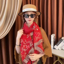 Load image into Gallery viewer, Luxury Scarf Wrapped in Floral Embroidery Long Soft Gauze Headscarf Shawl