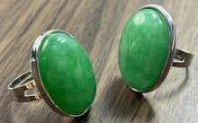 Load image into Gallery viewer, Unisex Natural Gemstone Adjustable Rings Silver Plated Jewelry