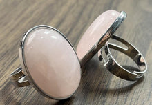 Load image into Gallery viewer, Unisex Natural Gemstone Adjustable Rings Silver Plated Jewelry