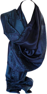 Scarf Shack Women's Two Sided Floral Print Pashmina Style Self Embossed Cashmere Feel Scarf Wrap Stole Shawl Head Scarves