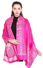 Load image into Gallery viewer, Scarf Shack Women&#39;s Two Sided Floral Print Pashmina Style Self Embossed Cashmere Feel Scarf Wrap Stole Shawl Head Scarves