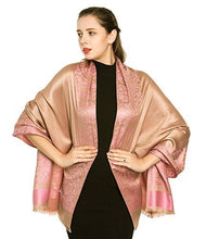 Load image into Gallery viewer, Scarf Shack Women&#39;s Two Sided Floral Print Pashmina Style Self Embossed Cashmere Feel Scarf Wrap Stole Shawl Head Scarves
