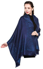 Load image into Gallery viewer, Scarf Shack Women&#39;s Two Sided Floral Print Pashmina Style Self Embossed Cashmere Feel Scarf Wrap Stole Shawl Head Scarves