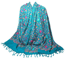 Load image into Gallery viewer, Scarf Shack Women’s Pakistani Aari Work Embroidered Shawl – Floral Jaal Design, Pashmina Feel Lightweight Warm Scarf Wrap Stole Head Scarves