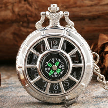 Load image into Gallery viewer, Unisex Vintage Style Pocket Watch Necklace with Charm | Antique Design | Roman Numeral | Beautiful Sky Dial Glass Flip  Necklace