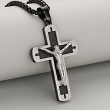 Load image into Gallery viewer, Unisex JESUS Crucifix Cross Pendant Necklace Stainless Steel Christian Necklace