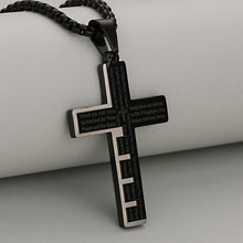 Load image into Gallery viewer, Unisex Stainless Steel Bible Verse Cross Necklace for Inspiring Lord's Prayer Cross Pendant Jewelry Gift