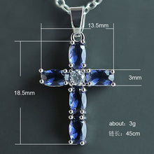 Load image into Gallery viewer, Women&#39;s Stainless Steel Cross Pendant Cubic Zirconia Necklaces Jewelry Rope Chain