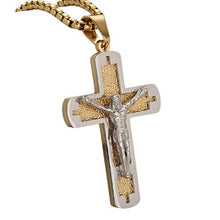 Load image into Gallery viewer, Unisex JESUS Crucifix Cross Pendant Necklace Stainless Steel Christian Necklace
