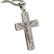 Load image into Gallery viewer, Unisex JESUS Crucifix Cross Pendant Necklace Stainless Steel Christian Necklace