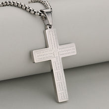 Load image into Gallery viewer, Unisex Stainless Steel Bible Verse Cross Necklace for Inspiring Lord's Prayer Cross Pendant Jewelry Gift