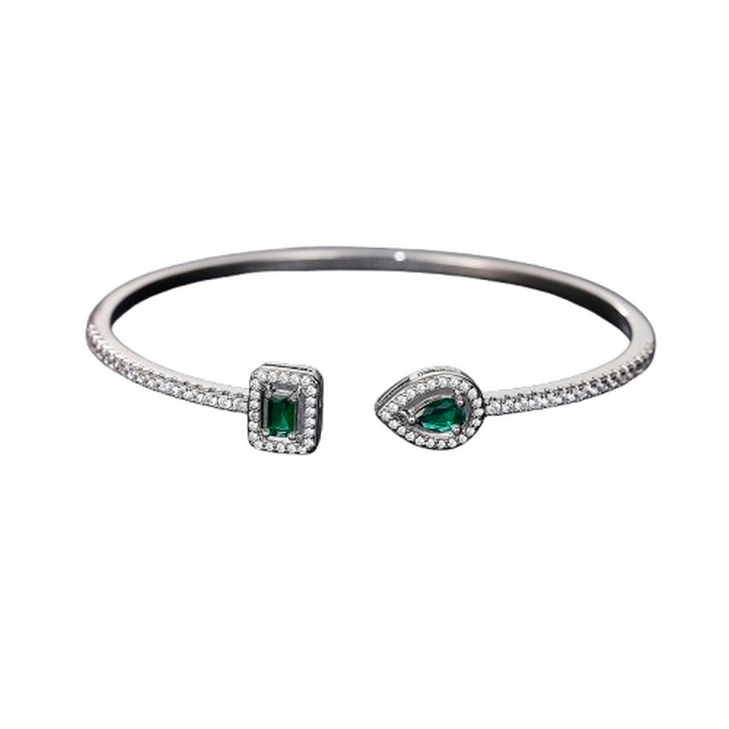 Women's Silver Gold Cubic Zirconia Hand Cuff Bracelet Bangle for Girls Ladies, Fashion Jewellery