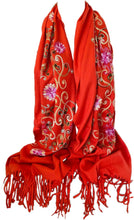Load image into Gallery viewer, Scarf Shack Women&#39;s Large Embroidered Scarf, Pashmina Feel Warp Shawl Stole Head Scarves