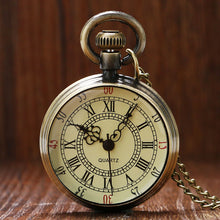 Load image into Gallery viewer, Roman Number Pocket Watch Antique Numerals Chain Necklace Christmas Gift Quartz Pendant Watches Small Size
