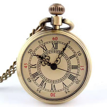 Load image into Gallery viewer, Roman Number Pocket Watch Antique Numerals Chain Necklace Christmas Gift Quartz Pendant Watches Small Size