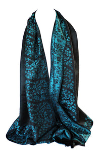 Scarf Shack Women's Two Sided Floral Print Pashmina Style Self Embossed Cashmere Feel Scarf Wrap Stole Shawl Head Scarves