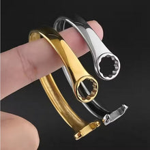 Load image into Gallery viewer, Men Mirror Polished Wrench Shaped Bracelet Stainless Steel Cuff Biker Bangles, Fashion Jewellery