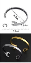 Load image into Gallery viewer, Men Mirror Polished Wrench Shaped Bracelet Stainless Steel Cuff Biker Bangles, Fashion Jewellery