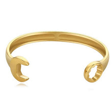 Load image into Gallery viewer, Men Mirror Polished Wrench Shaped Bracelet Stainless Steel Cuff Biker Bangles, Fashion Jewellery