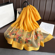 Load image into Gallery viewer, Luxury Scarf Wrapped in Floral Embroidery Long Soft Gauze Headscarf Shawl