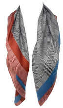 Load image into Gallery viewer, Classic Bandana Scarf, Houndstooth Print with Colored Borders Square Silk Feel Neck Scarves, Multifunctional Hair Band Hand Kerchief, Neckerchief Hair Tie