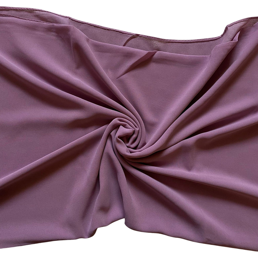 Women's Scarf Hijab Chiffon Georgette Handmade Soft Premium Quality Sarong Shawl Maxi Plain Wrap Solid Colours Made in Dubai