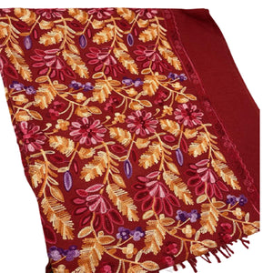 Cashmere Feel Fully Embroidered Handmade Winter Wool Mix Shawl | Pashmina Style | Large Warm Wrap for Women | Thick Scarf