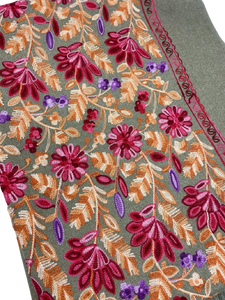 Cashmere Feel Fully Embroidered Handmade Winter Wool Mix Shawl | Pashmina Style | Large Warm Wrap for Women | Thick Scarf