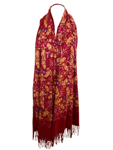 Cashmere Feel Fully Embroidered Handmade Winter Wool Mix Shawl | Pashmina Style | Large Warm Wrap for Women | Thick Scarf