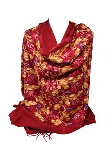 Cashmere Feel Fully Embroidered Handmade Winter Wool Mix Shawl | Pashmina Style | Large Warm Wrap for Women | Thick Scarf