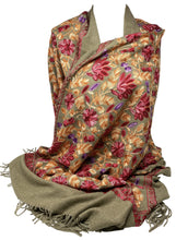 Load image into Gallery viewer, Cashmere Feel Fully Embroidered Handmade Winter Wool Mix Shawl | Pashmina Style | Large Warm Wrap for Women | Thick Scarf