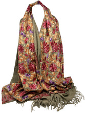 Load image into Gallery viewer, Cashmere Feel Fully Embroidered Handmade Winter Wool Mix Shawl | Pashmina Style | Large Warm Wrap for Women | Thick Scarf