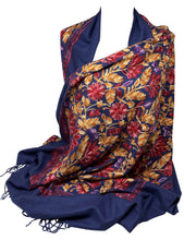 Load image into Gallery viewer, Cashmere Feel Fully Embroidered Handmade Winter Wool Mix Shawl | Pashmina Style | Large Warm Wrap for Women | Thick Scarf