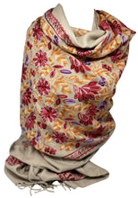 Load image into Gallery viewer, Cashmere Feel Fully Embroidered Handmade Winter Wool Mix Shawl | Pashmina Style | Large Warm Wrap for Women | Thick Scarf