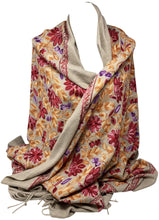 Load image into Gallery viewer, Cashmere Feel Fully Embroidered Handmade Winter Wool Mix Shawl | Pashmina Style | Large Warm Wrap for Women | Thick Scarf