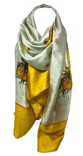 Load image into Gallery viewer, Large Silk Women Scarf, Sunflower Print Summer Silky Feel Head Wrap Shawl, Light Weight Fashion Neck Scarves for Ladies