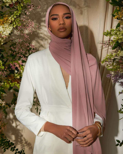 Women's Scarf Hijab Chiffon Georgette Handmade Soft Premium Quality Sarong Shawl Maxi Plain Wrap Solid Colours Made in Dubai